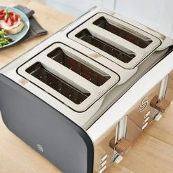 Swan Nordic Slate Grey 4 Slice Toaster 11 Swan Nordic Slate Grey 4 Slice Toaster -Kitchen appliances ST14620GRYN Swan Nordic Style 4 Slice Toaster Grey 5