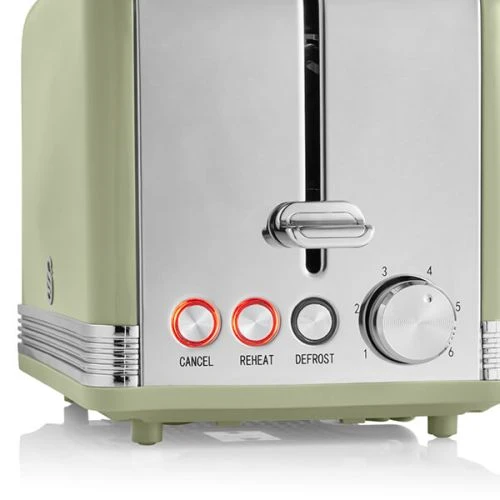 Swan Retro Green 2 Slice Toaster 2 Swan Retro Green 2 Slice Toaster - Image 2