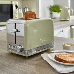 Swan Retro Green 2 Slice Toaster 8 Swan Retro Green 2 Slice Toaster -Kitchen appliances ST19010GN Swan Retro 2 Slice Toaster Green 3
