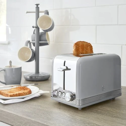 Swan Retro Grey 2 Slice Toaster 4 Swan Retro Grey 2 Slice Toaster - Image 4