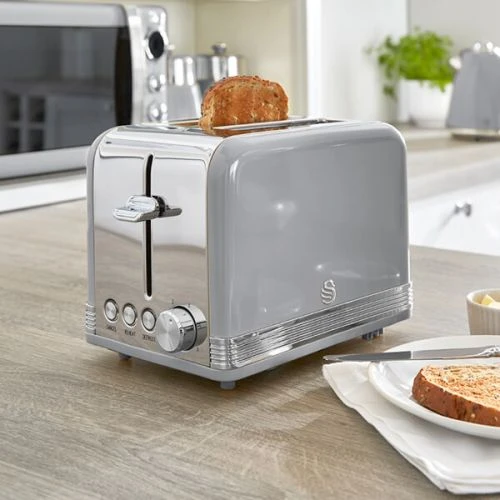 Swan Retro Grey 2 Slice Toaster 5 Swan Retro Grey 2 Slice Toaster - Image 5