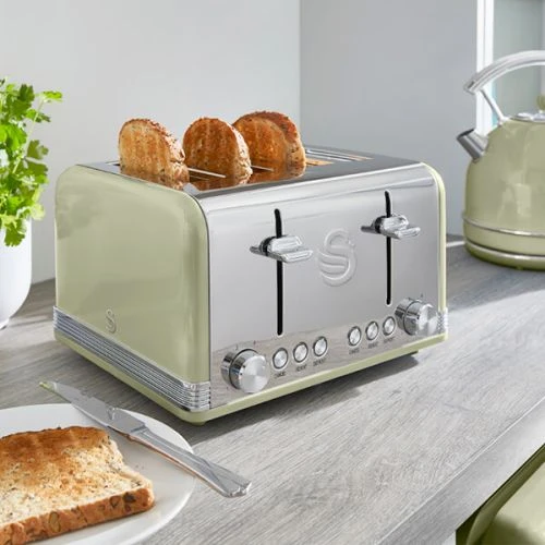Swan Retro Green 4 Slice Toaster 6 Swan Retro Green 4 Slice Toaster - Image 6
