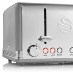 Swan Retro Grey 4 Slice Toaster -Kitchen appliances ST19020GRN Swan Retro 4 Slice Toaster Grey 2