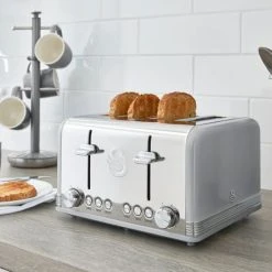 Swan Retro Grey 4 Slice Toaster -Kitchen appliances ST19020GRN Swan Retro 4 Slice Toaster Grey 3