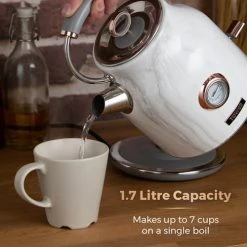 Tower Bottega Stainless Steel 1.7 Litre Kettle Marble -Kitchen appliances T10020WMRG Tower Bottega Stainless Steel 1 7 Litre Kettle Marble 3