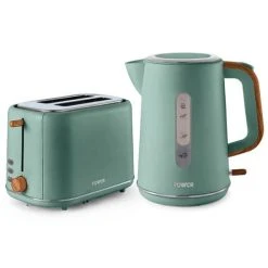 Tower Scandi Kettle And 2 Slice Toaster Set Green