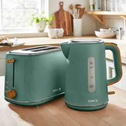 Tower Scandi Kettle And 2 Slice Toaster Set Green -Kitchen appliances T1003720027JDE Tower Scandi Kettle and 2 Slice Toaster Set Green 3