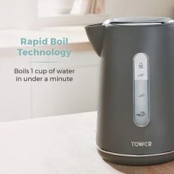 Tower Scandi 3KW 1.7 Litre Rapid Boil Kettle Grey 9 Tower Scandi 3KW 1.7 Litre Rapid Boil Kettle Grey -Kitchen appliances T10037G Tower Scandi 1 7 Litre Rapid Boil Kettle Grey 3