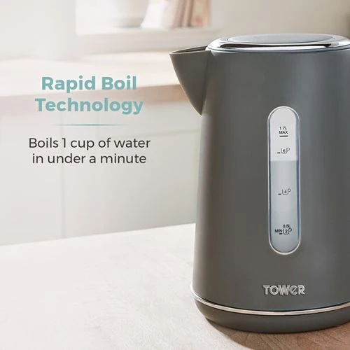 Tower Scandi 3KW 1.7 Litre Rapid Boil Kettle Grey 4 Tower Scandi 3KW 1.7 Litre Rapid Boil Kettle Grey - Image 4