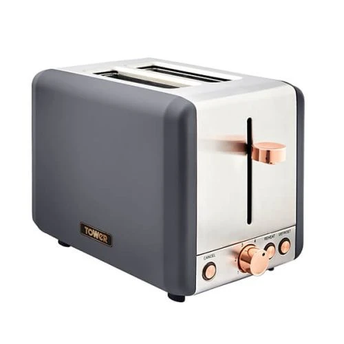 Tower Cavaletto Pyramid Kettle And 2 Slice Toaster Set Grey 2 Tower Cavaletto Pyramid Kettle And 2 Slice Toaster Set Grey - Image 2
