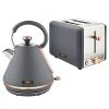 Tower Cavaletto Pyramid Kettle And 2 Slice Toaster Set Grey