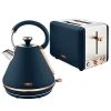 Tower Cavaletto Pyramid Kettle And 2 Slice Toaster Set Midnight Blue