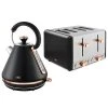 Tower Cavaletto Pyramid Kettle And 4 Slice Toaster Set Black