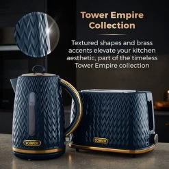 Tower Empire Kettle And 2 Slot Toaster Set Midnight Blue 7 Tower Empire Kettle And 2 Slot Toaster Set Midnight Blue -Kitchen appliances T1005220054MNB Tower Empire Kettle and 2 Slot Toaster Set Midnight Blue 3