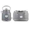 Tower Renaissance Kettle And 4 Slice Toaster Grey