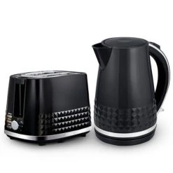 Tower Solitaire Kettle And 2 Slice Toaster Set Black