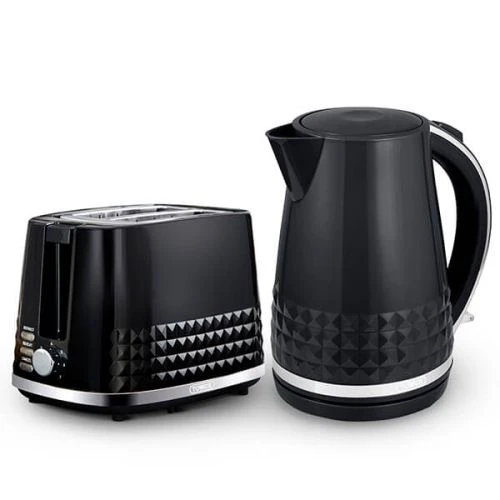 Tower Solitaire Kettle And 2 Slice Toaster Set Black 1 Tower Solitaire Kettle And 2 Slice Toaster Set Black