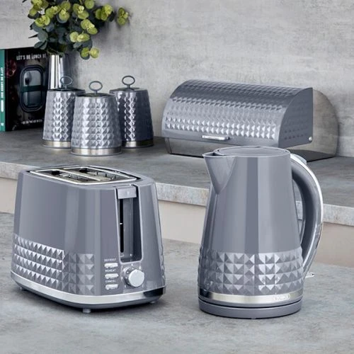 Tower Solitaire Kettle And 2 Slice Toaster Set Grey 2 Tower Solitaire Kettle And 2 Slice Toaster Set Grey - Image 2