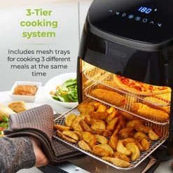 Tower Xpress Pro Combo 11 Litre 10-in-1 Digital Air Fryer Oven With Rotisserie 10 Tower Xpress Pro Combo 11 Litre 10-in-1 Digital Air Fryer Oven With Rotisserie -Kitchen appliances T17076 Tower Air Fryer Oven and Rotisserie 10 in 1 Digital Black 4