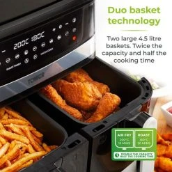 Tower 9 Litre Dual Basket Air Fryer -Kitchen appliances T17088 Tower Air Fryer Dual Basket 12 in 1 9 Litre Black 2