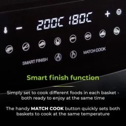 Tower 9 Litre Dual Basket Air Fryer -Kitchen appliances T17088 Tower Air Fryer Dual Basket 12 in 1 9 Litre Black 3