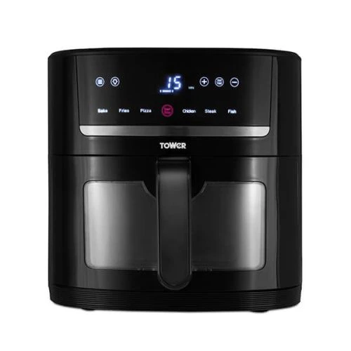 Tower Vortx 6 Litre Digital Space Saver Window Air Fryer Black 1 Tower Vortx 6 Litre Digital Space Saver Window Air Fryer Black