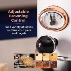 Tower Bottega Stainless Steel 2 Slice Toaster White 8 Tower Bottega Stainless Steel 2 Slice Toaster White -Kitchen appliances T20016W Tower Bottega Stainless Steel 2 Slice Toaster White 2