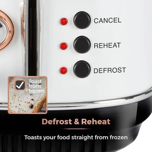 Tower Bottega Stainless Steel 2 Slice Toaster White 5 Tower Bottega Stainless Steel 2 Slice Toaster White - Image 5