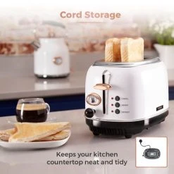 Tower Bottega Stainless Steel 2 Slice Toaster White 11 Tower Bottega Stainless Steel 2 Slice Toaster White -Kitchen appliances T20016W Tower Bottega Stainless Steel 2 Slice Toaster White 5