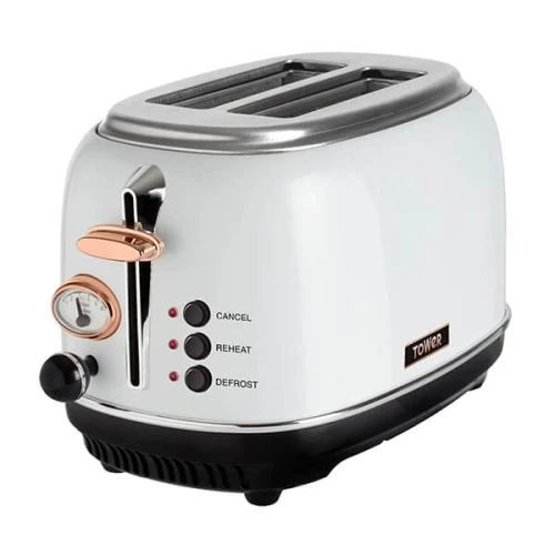 Tower Bottega Stainless Steel 2 Slice Toaster White 1 Tower Bottega Stainless Steel 2 Slice Toaster White