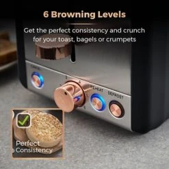 Tower Cavaletto Toaster 2 Slice Black -Kitchen appliances T20036RG Tower Cavaletto Toaster 2 Slice Black 5