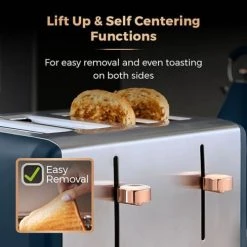 Tower Cavaletto Toaster 4 Slice Midnight Blue -Kitchen appliances T20051MNB Tower Cavaletto Toaster 4 Slice Midnight Blue 5