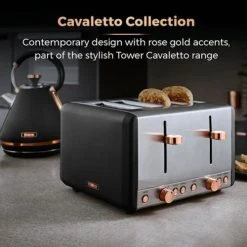 Tower Cavaletto Toaster 4 Slice Black 8 Tower Cavaletto Toaster 4 Slice Black -Kitchen appliances T20051RG Tower Cavaletto Toaster 4 Slice Black 2