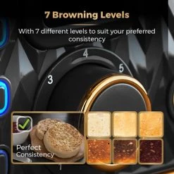 Tower Empire Toaster 4 Slice Black -Kitchen appliances T20061BLK Tower Empire Toaster 4 Slice Black 2