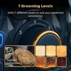 Tower Empire Toaster 4 Slice Midnight Blue -Kitchen appliances T20061MNB Tower Empire Toaster 4 Slice Midnight Blue 2