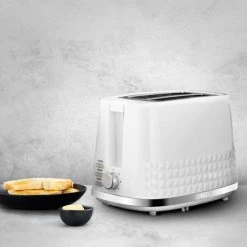Tower Solitare 2 Slice Toaster White -Kitchen appliances T20082WHT Tower Solitare 2 Slice Toaster White 5