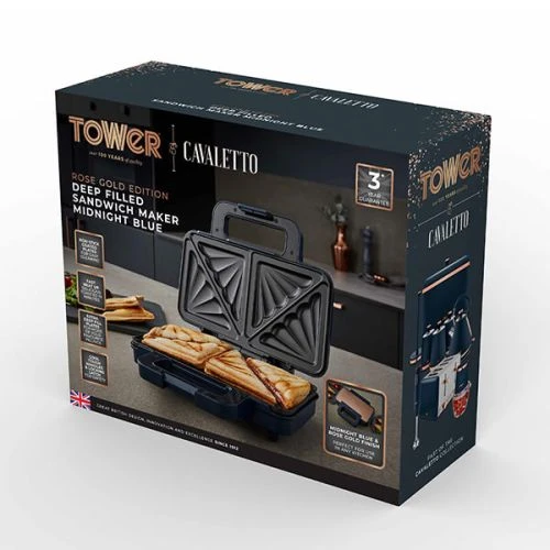 Tower Cavaletto Sandwich Maker Midnight Blue 2 Tower Cavaletto Sandwich Maker Midnight Blue - Image 2