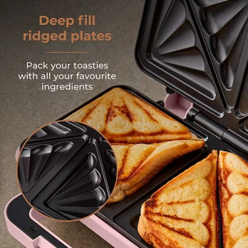 Tower Cavaletto Sandwich Maker Pink 3 Tower Cavaletto Sandwich Maker Pink - Image 3