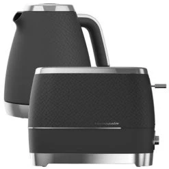 Beko Grey & Chrome Cosmopolis Dome Kettle & 2 Slice Toaster Set
