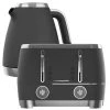 Beko Black & Chrome Cosmopolis Dome Kettle & 4 Slice Toaster Set