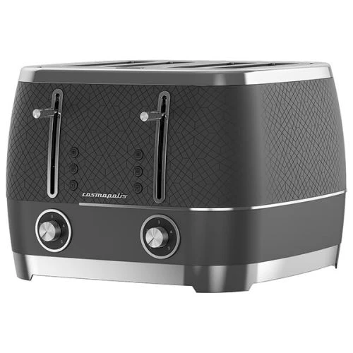Beko Grey & Chrome Cosmopolis 4 Slice Toaster 2 Beko Grey & Chrome Cosmopolis 4 Slice Toaster - Image 2