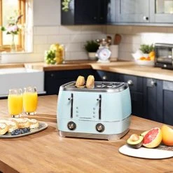 Beko Duck Egg Blue & Chrome Cosmopolis Dome Kettle & 4 Slice Toaster Set -Kitchen appliances TAM8402TWKM8307T Beko Duck Egg Blue Cosmopolis Dome Kettle 4 Slice Toaster Set 5