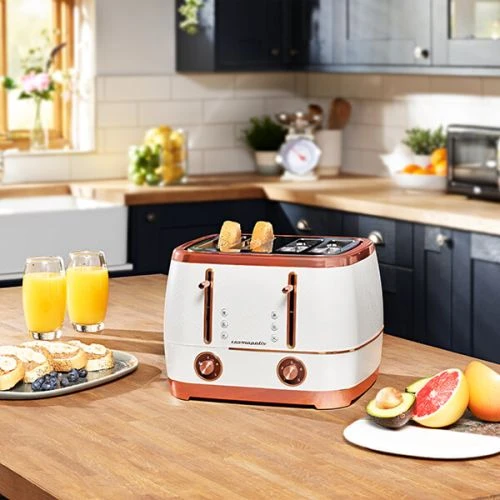 Beko Off White & Rose Gold Cosmopolis Dome Kettle & 4 Slice Toaster Set 6 Beko Off White & Rose Gold Cosmopolis Dome Kettle & 4 Slice Toaster Set - Image 6