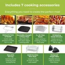 Xpress Pro Combo 2000W 11 Litre 10-in-1 Digital Air Fryer Oven With Rotisserie 21 Xpress Pro Combo 2000W 11 Litre 10-in-1 Digital Air Fryer Oven With Rotisserie -Kitchen appliances fit 229