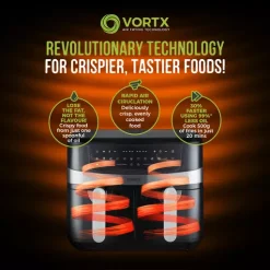 Vortx 9L Dual Basket Air Fryer 17 Vortx 9L Dual Basket Air Fryer -Kitchen appliances fit 244