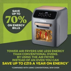 Vortx 12 Litre Rose Gold Air Fryer Oven -Kitchen appliances fit 284