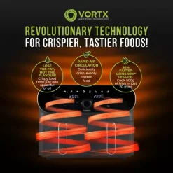 Vortx Elite 10.4L Duo Basket Digital Air Fryer -Kitchen appliances fit 313