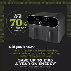 Vortx Elite 10.4L Duo Basket Digital Air Fryer -Kitchen appliances fit 314