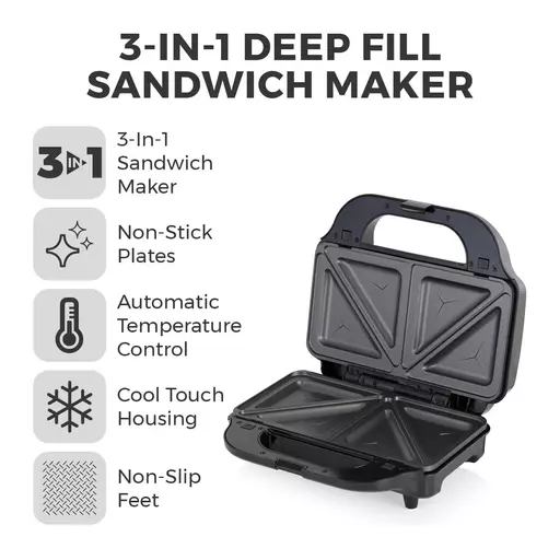 3 In 1 Deep Fill Sandwich Maker Rose Gold 2 3 In 1 Deep Fill Sandwich Maker Rose Gold - Image 2