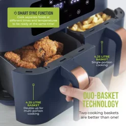 Vortx 8.5L Dual Basket Air Fryer -Kitchen appliances fit 381